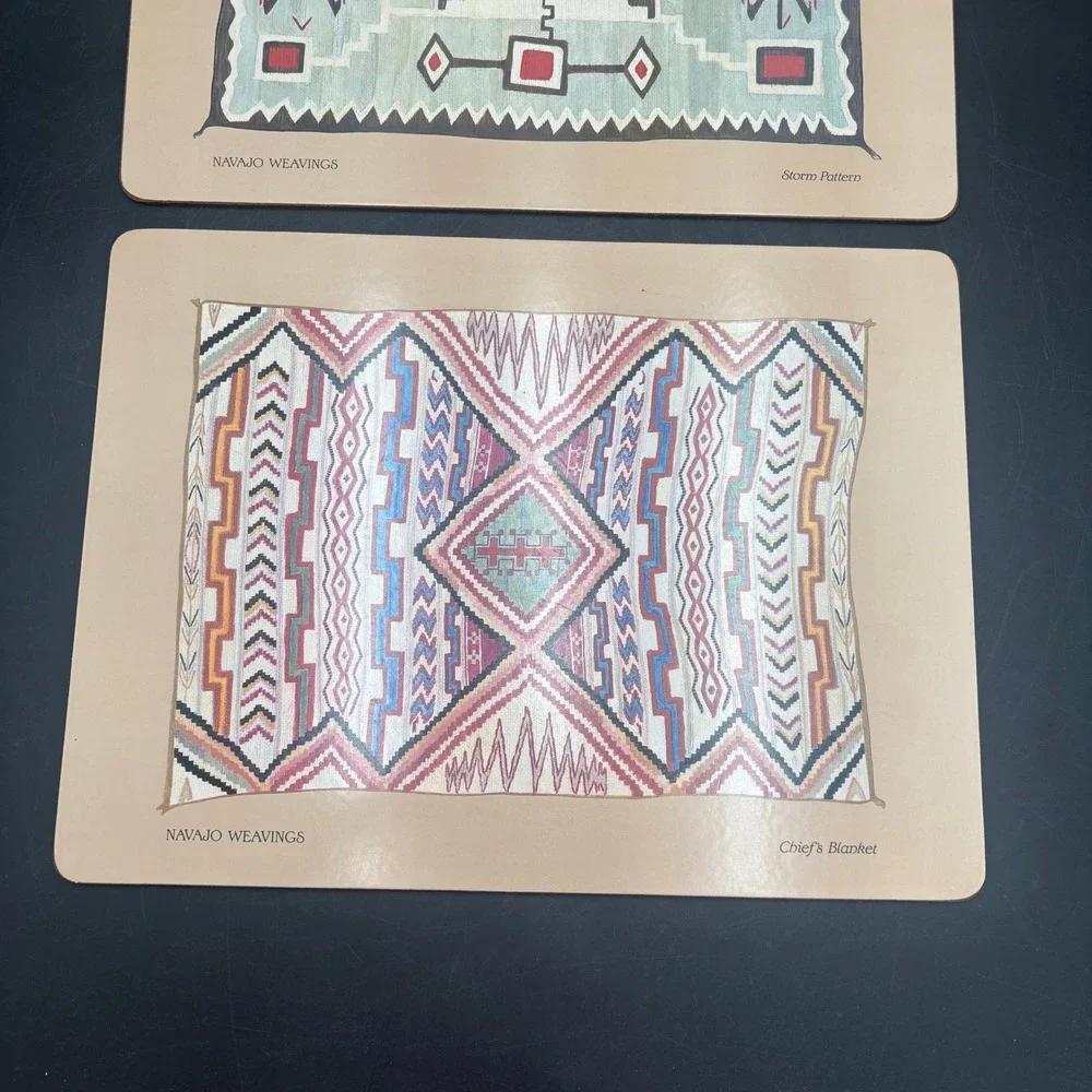 Vtg Pimpernel Navajo Weavings Cork Back Placemats Set of 4 Made in England